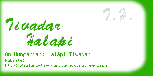tivadar halapi business card